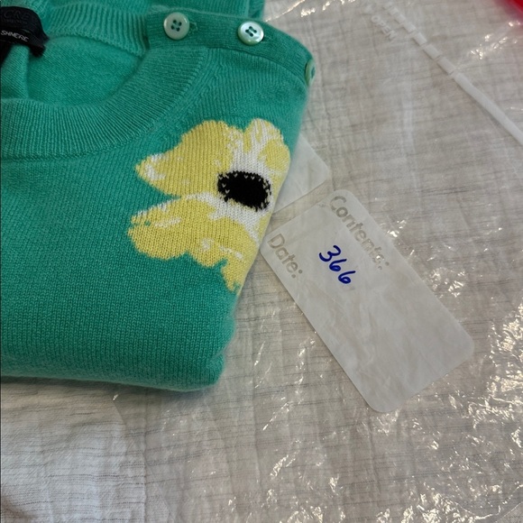 J.crew Collection Punk Floral Cashmere Sweater Medium - Picture 7 of 7